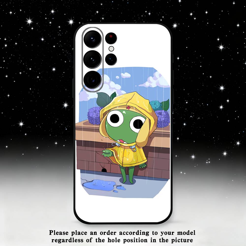 

Keroro Gunsou Frog Phone Case For Samsung S25,S24 Ultra,S20,S30 plus,S22 plus,S23,S30 Ultra 5G Silicone Black Shell Samsung S225G