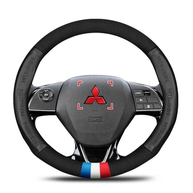 knpc3 1Pcs Car Steering Wheel Cover Sticker Badge Decoration Auto Accessories For Mitsubishi lancer asx outlander pajero l200 galant