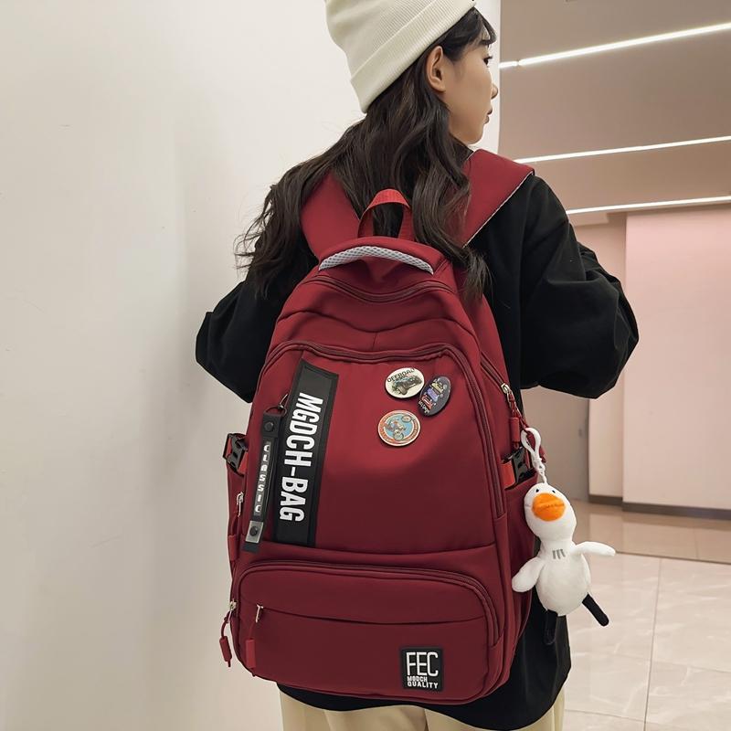 Female Large Capacity Backpack Letter Print College Style Student Waterproof Schoolbag Male Travel Backpack