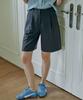MALOUPE 2211 Single-Pleat Half Pants (Dark Gray)