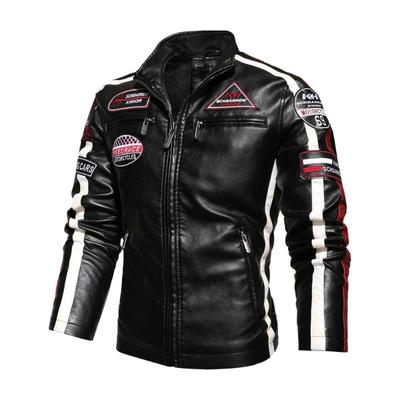 Neue Leder Herren Herbst/Winter Biker Lederjacke Vintage Große Herren Reißverschlussmantel Winddichter wasserdichter Mantel