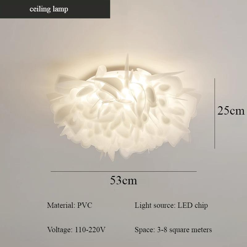 Simple PVC Material Petal Ceiling Lamp Nordic Modern Living Room Decoration Bedroom Study Pendant Lamp LED Light Guide Plate