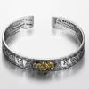 Creative Personality Proverbs Heart Sutra Pixiu Open Bracelet Women Men Jewelry Accessries