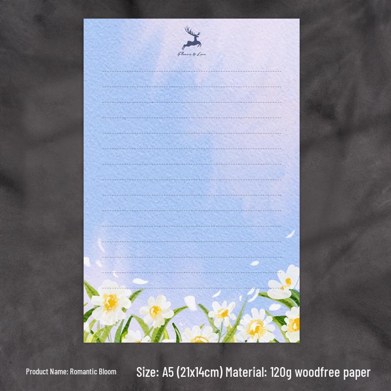 Romantic Western-Style A5 Love Letter Paper - Lined & Thickened Manuscript Sheets