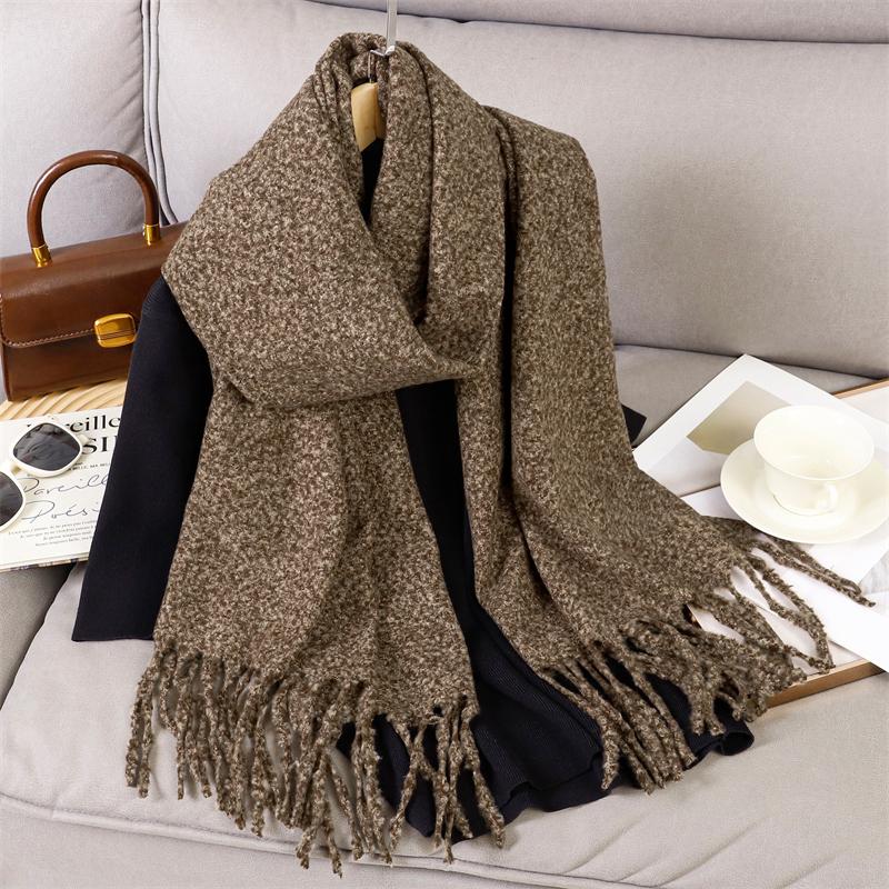 New Winter Scarf For Women Long Warm Cashmere Scarves Hijab Solid Lady Shawl Wrap Female Pashmina Bandana Head Scarfs