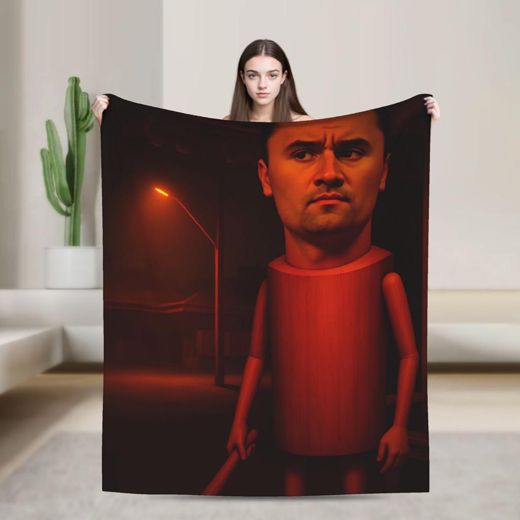 Charlie Kirk And Juses Throw Blanket Soft Cozy Graphic Blanket For Living Room Travel Office Flannel Bedspread Bed Cover