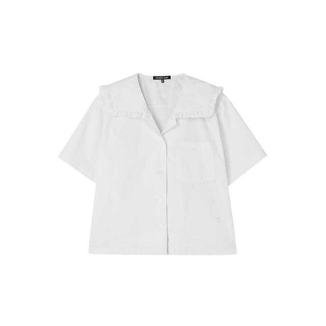 Sailor Open Collar Lace Blouse Ar2Wb463 Red/Ff