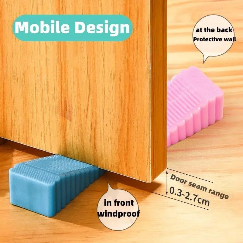 1 piece of safety silicone door stopper, wedge-shaped, suitable for behind office doors, bathroom, bedroom, kitchen