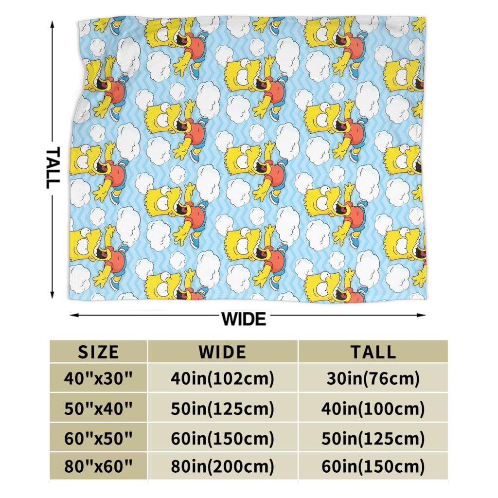 The Simpsonseds Face Throw Blanket for Couch  Fuzzy Soft Plush Blanket 50x60 Inch Multiple Sizes Bedspread for All Seasons