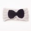 Autumn and winter warm children's contrasting color knitted wool hair accessories, baby solid color bow headscarf, baby headband