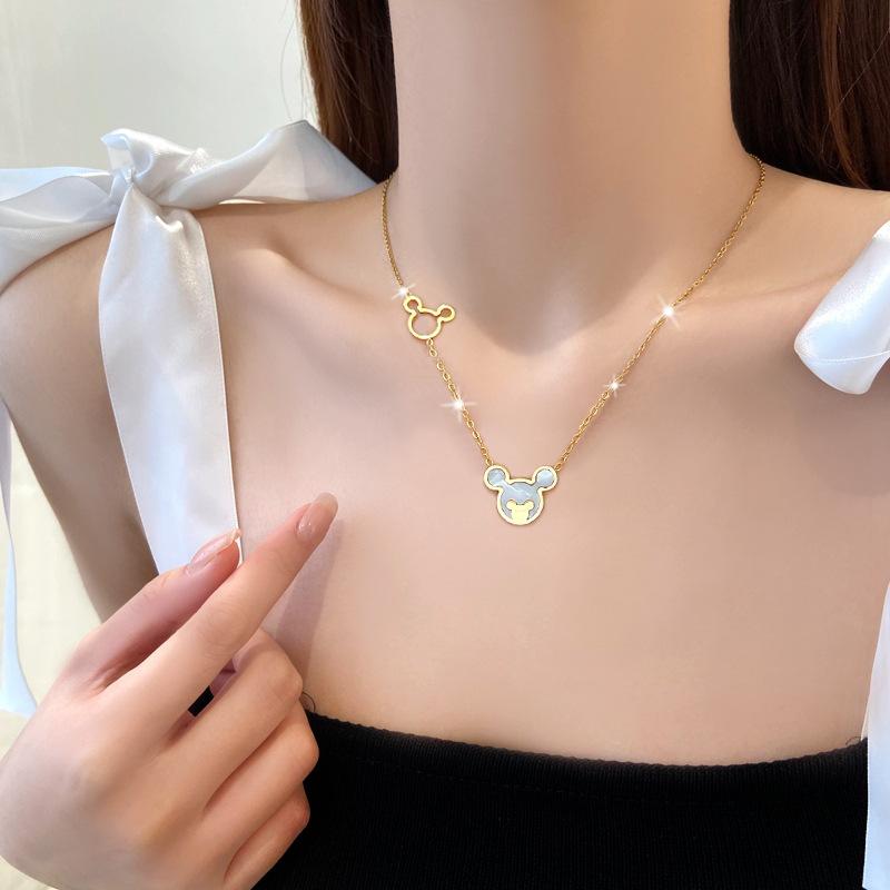 Shell Mouse Minimalist Furnace Real Gold Necklace Female Collarbone Chain Accessories