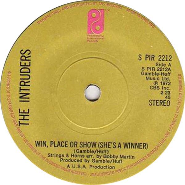 

7inch Record INTRUDERS Win Place Or Show Shes A Winner SPIR2212 Philadelphia In 1974 UK SoulFunk Used