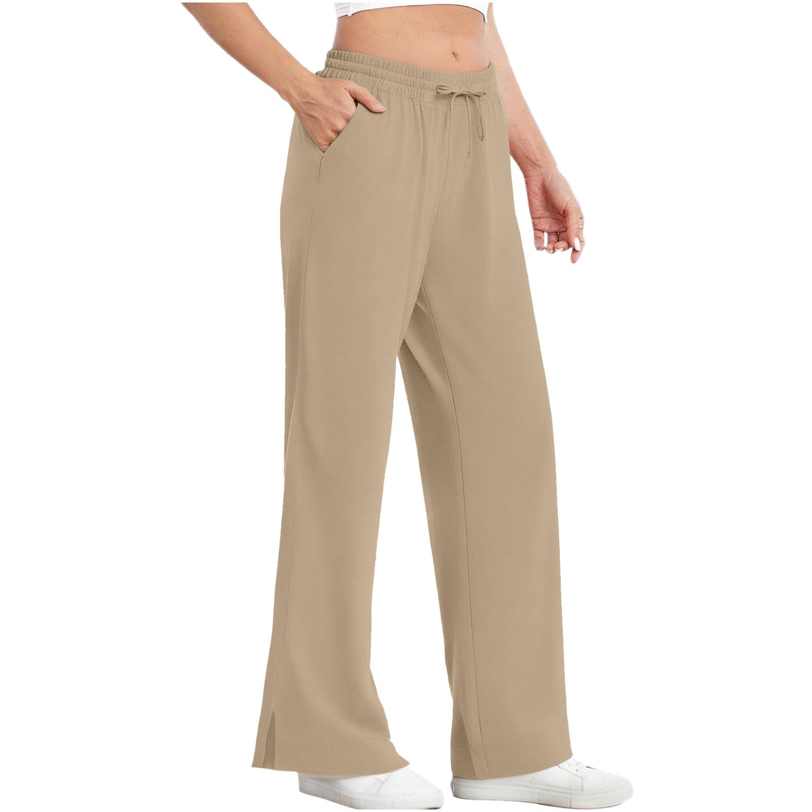 

Women s Loose Fit High Waist Casual Sun Protection Pants Lightweight Breathable Fabric Comfortable Design Suitable for Outdoor Use XXL хакі
