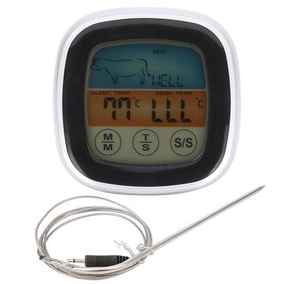 Fleischthermometer Digitalanzeige Touchscreen Küchentimer Gabel für Barbecue BBQ Kochen