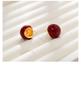 Retro Burgundy Christmas Stud Earrings for Women - Elegant Metal Design In Hong Kong Style
