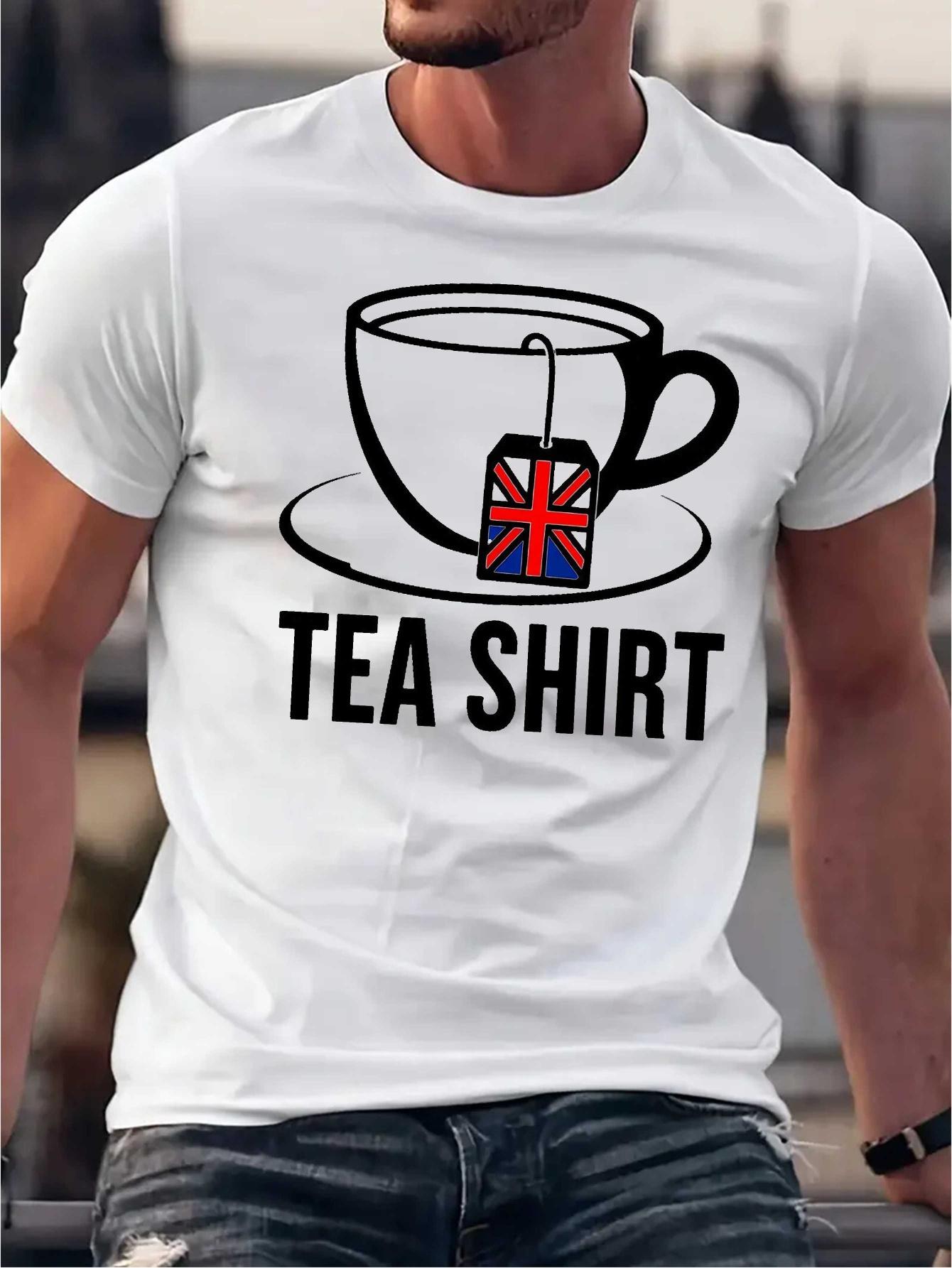 Navy Blue TEA SHIRT Graphic T-shirt - British Flag Design S
