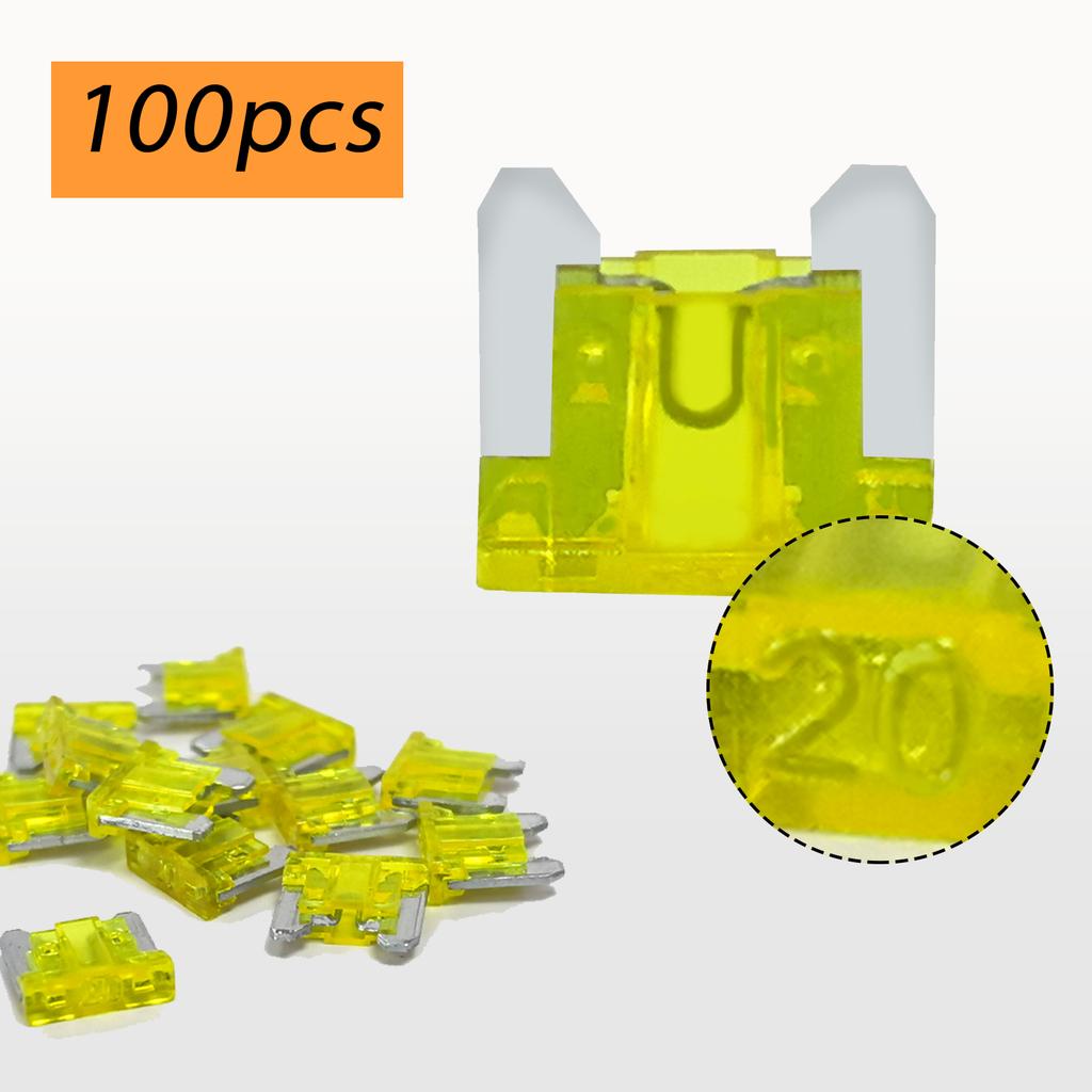 100Pcs Micro Blade Fuse 2A-35A AMP 32V Low Profile Mini Car Auto Fuses for Truck RV Campervan SUV Motorcycle Boat Assorted Amp