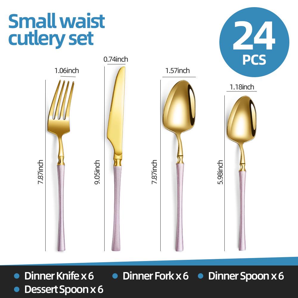 Nowoczesny Zestaw Sztućców ze Stali Nierdzewnej 2025: Kolekcja 24/30 sztuk noży, widelców i łyżek dla hoteli i restauracji zachodnich.