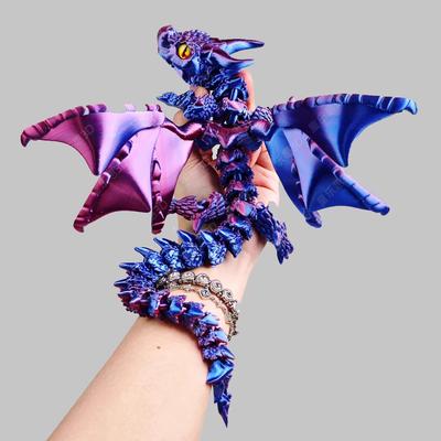 New  3D Printed Big Horn Dragon Model Toy Articulated Joints Action Figure Party Decoration Craft Gift