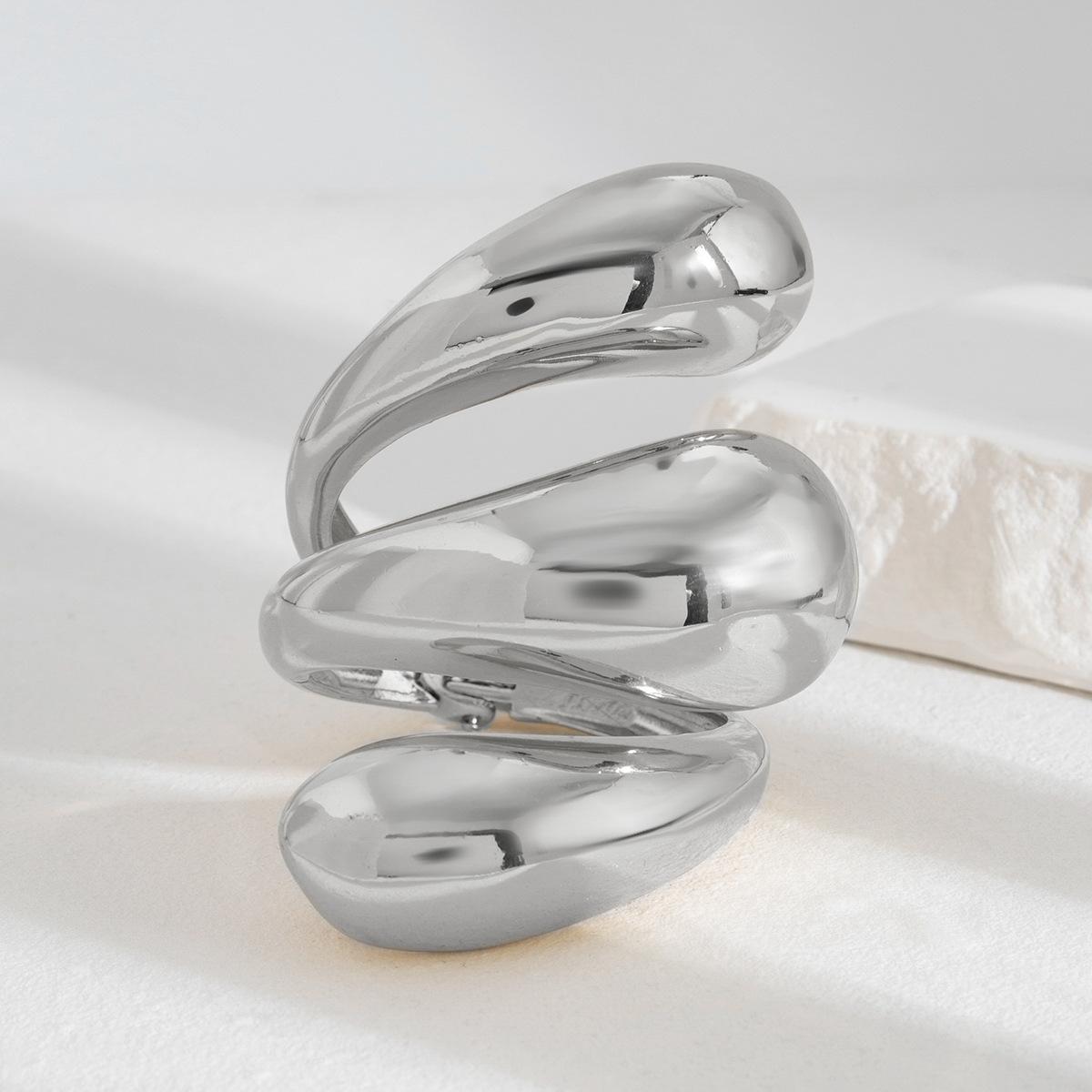 

Вінтажний Панк Геометричний Гладкий Спіральний Браслет з Відкриттям у Формі Водяної Краплі Металевий Важкий Манжет Браслет Ювелірні Вироби для Жінок Чоловіків Новий