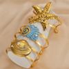 Golden Ocean Style Bracelet Waterproof Exaggerated Enamel Conch Bracelet Various Starfish Shell Turtle Shell Bracelet