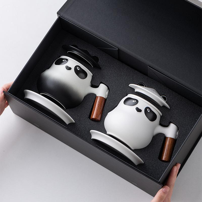 Creative Guochao Panda Mug Couple Cup Gift Box for Girls Valentine's Day Friends High-end Birthday Gifts