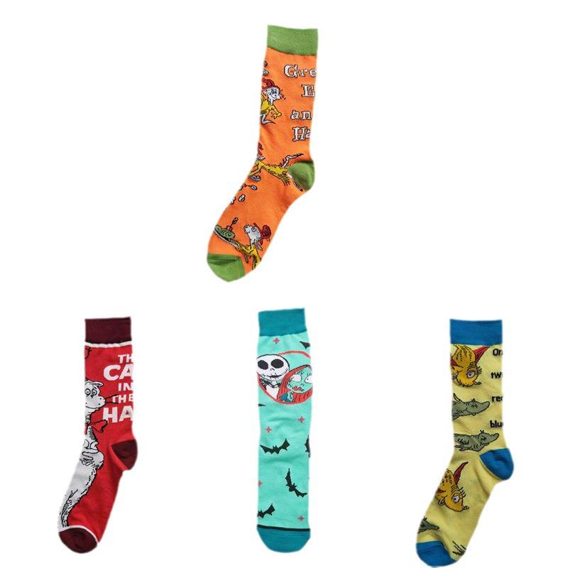 Calzini da Uomo in Cotone Cartoon Animale Natale 2023 - Stile Trendy per Tutte le Stagioni