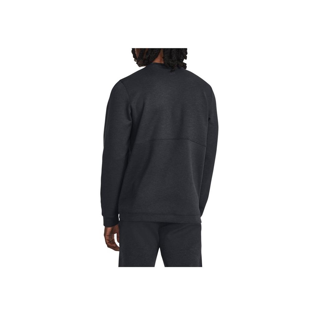 Under Armour Solid Color Simple Casual Crew Neck Long Sleeve Sweatshirt Men sweatshirt Black 1379667-001