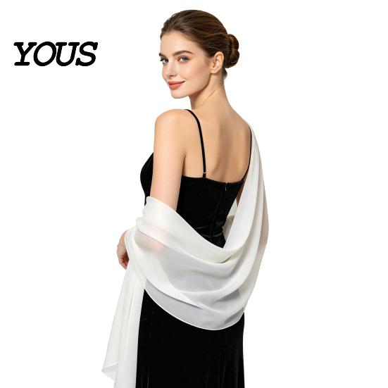 Comoda Coperta per Eventi Speciali Sciarpe e Coprispalle da Donna Abiti da Sera, Foulard da Matrimonio Trasparente Sposa, Sciarpa in Chiffon Morbida Abito Formale Donna, Elegante