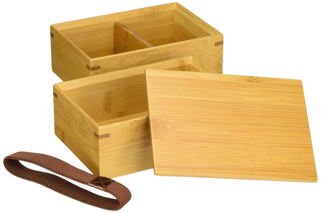 Banyo Made In Japan Soot Bamboo Lunch with 13 X 9 X 10 Product Number 57034A Two-Tiered Box, Mini, Belt, Cm,