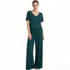 Modal Homewear 2pcs Pajamas Set Short Sleeve Tops and Trousers Solid Color Casual Loose Sleepwear Suit Plus Size Nightwear