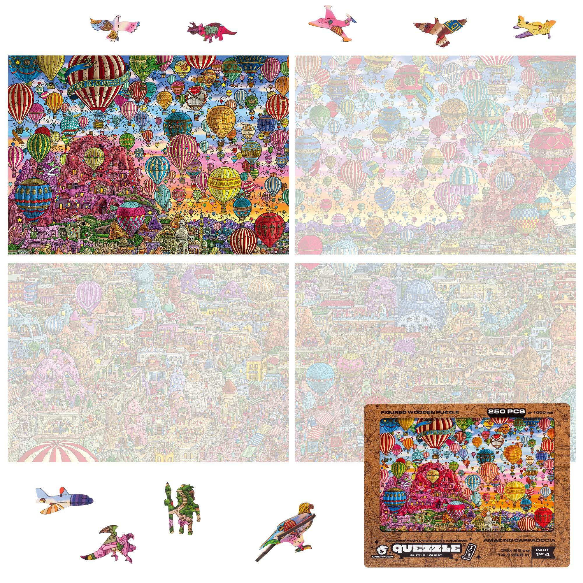UNIDRAGON Wooden Puzzle QUEZZLE Series Part 1 250 Pieces ~Amazing Cappadocia~
