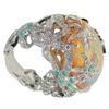 Vintage Rhinestone Starfish Faux Opal Party Banquet Jewelry Gift Finger Ring
