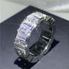 Wholesale Eternity Band Promise ring 925 Sterling silver Diamond cz Engagement Wedding Rings for women Men Finger Party Jewelry