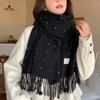 Korean Style Polka Dot Tassel Warm Scarf Fashionable Versatile Simple Generous Scarf