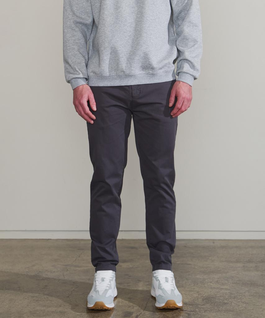 PANICALE Charcoal Regular Slim Fit Twill Pants