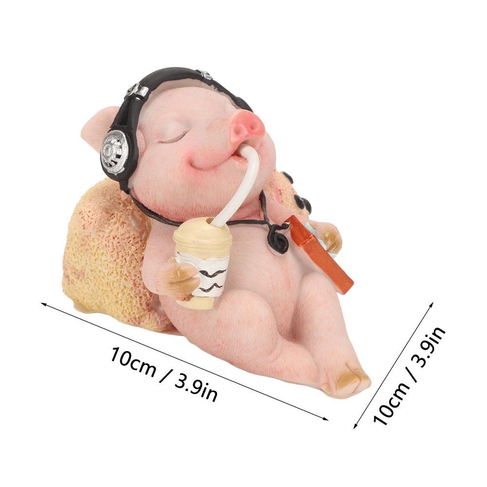 Pink Pig Figurine Resin Pig Decor Collectible Figurines Pig Statue Home Office Decor