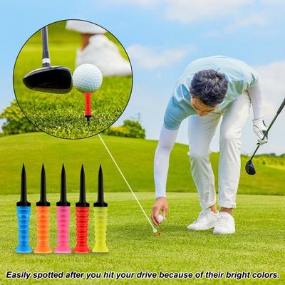 Tees Golf Ball Support Colored Golf Tees Stability Tee Holder Rubber Golf Tees Golf Cross Nails
