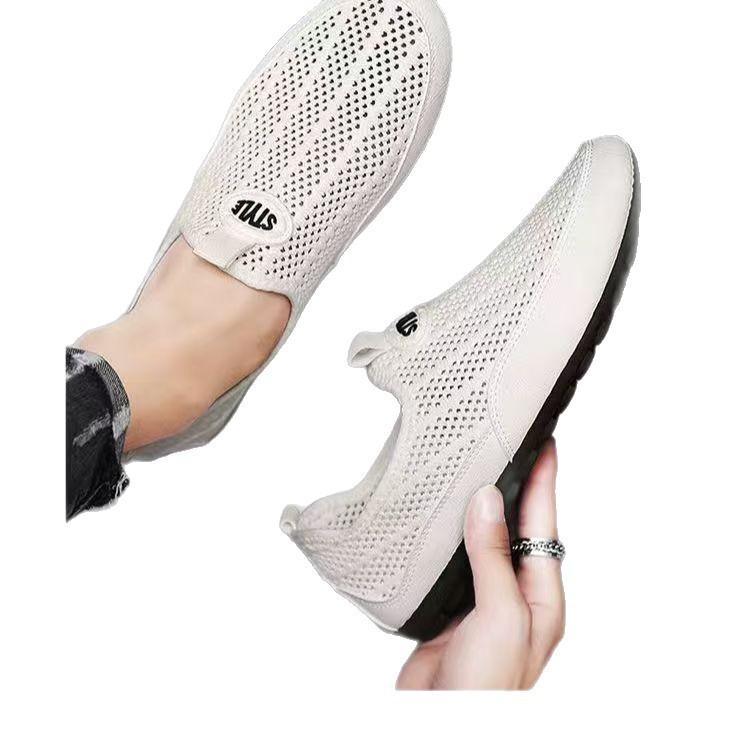 Men's shoes summer fly-woven mesh sports leisure thin-soled mesh shoes men's work soft-soled light labor insurance casual shoes
