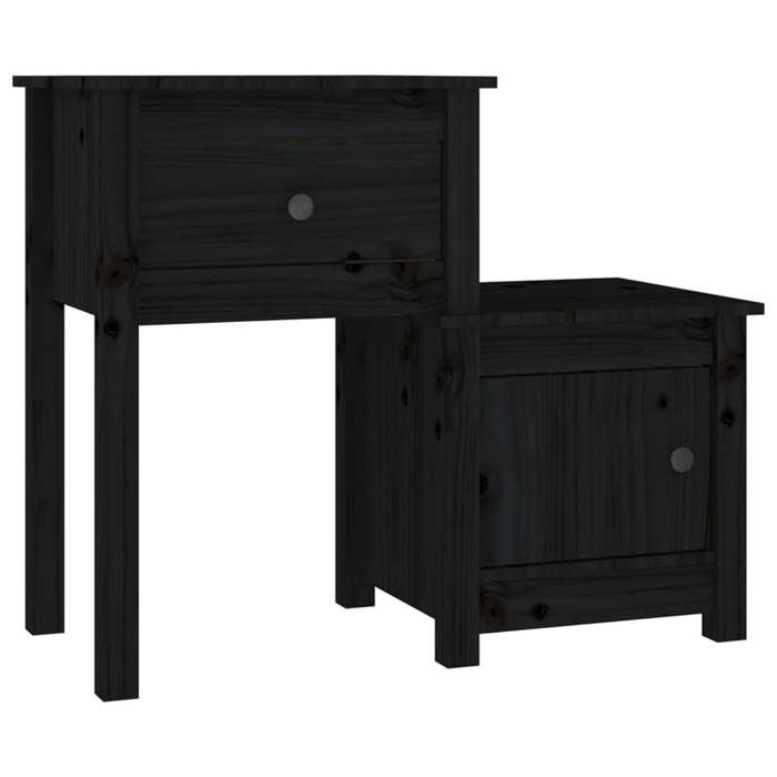 Maison Exclusive - Tables de chevet 2 pcs Noir 79,5x38x65,5 cm Bois de pin massif