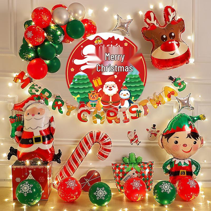 Christmas Party Balloon Decoration Set: Festive Backdrop & Kindergarten Team Building Atmosphere Decor