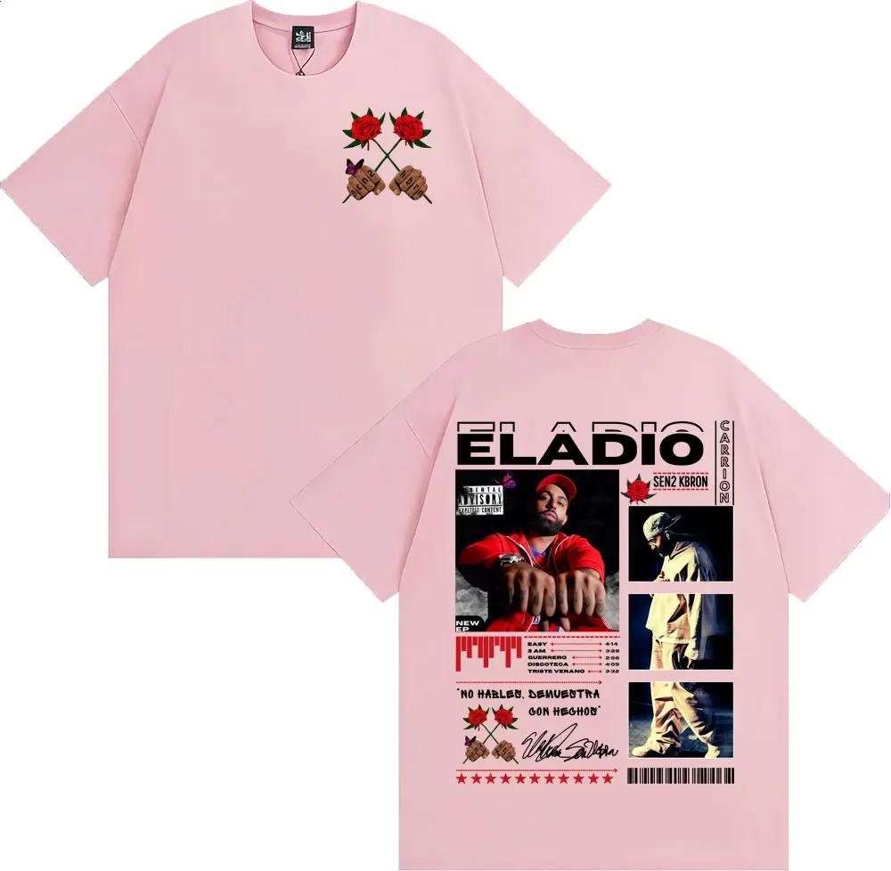 Rapper Eladio Carrion Sen2 Kbrn Tour Merch T Shirts Men's Clothing Cotton Short Sleeve T-shirt Fashion Gothic T Shirt Streetwear