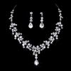 Crystal Stones Silver Color Rhinestone Bridal Wedding Sets Necklace Earrings Tiara Jewelry Set for Women Gift