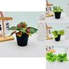 Mini Plastic Green Plant Pot With Realistic Foliage For Home Office Decor