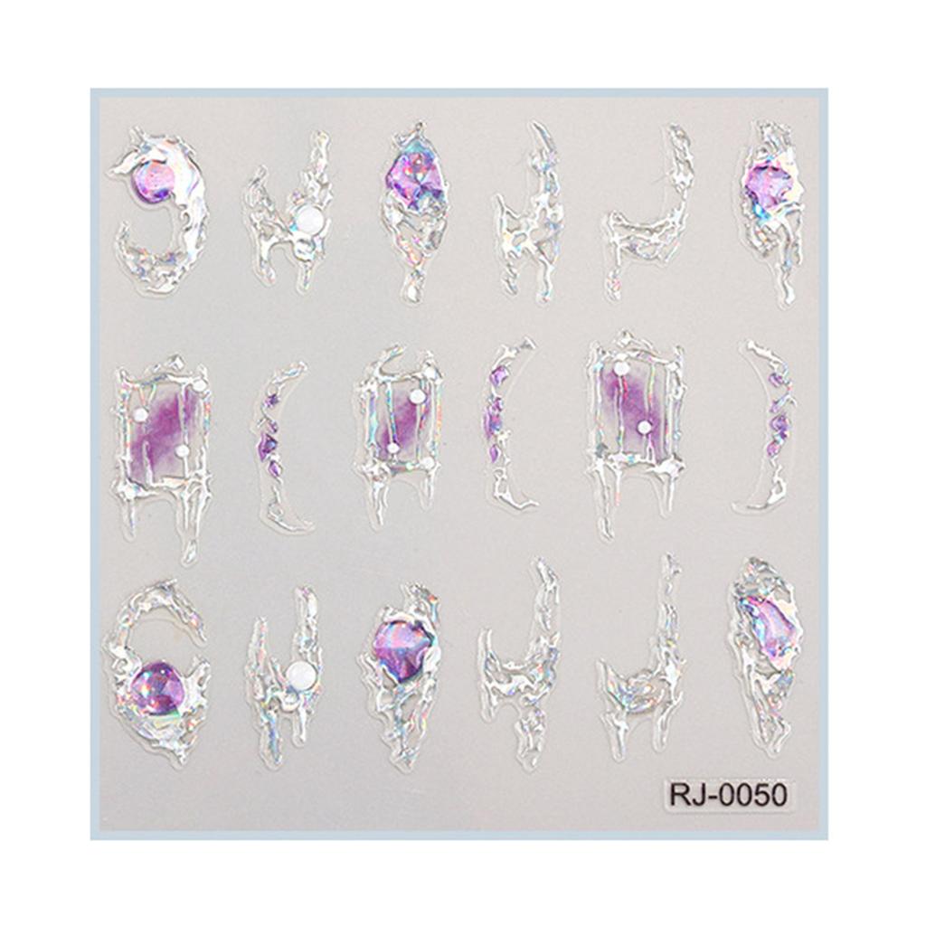 5D Präglade Nagelkonstklistermärken Diamantdesign Nageldekaler Självhäftande Nageldesignklistermärken för Nagelkonstdekorationer