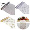 Holiday Party Table Decorations Metallic Foil Runner, Christmas Snowflake Glitter Spider Web Sheer Lightweight Mesh Runner for Xmas Halloween