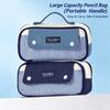 1Pc Color-Blocking Pencil Case Striped Print Stationery Pouch Durable Stationery Storage Bag  Boys