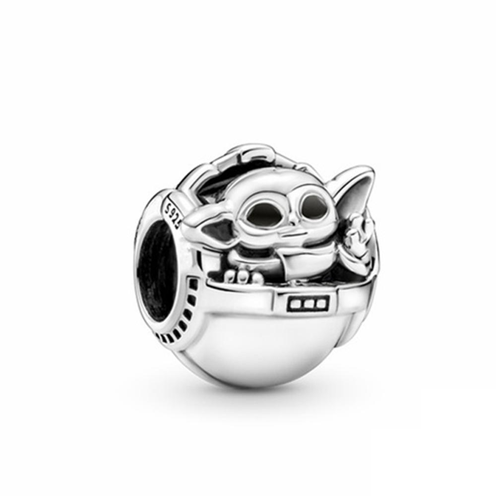 

MINISO Disney 925 Silver Robot Warrior Shield Li Bead Bracelet DIY Pendant Women Jewelry