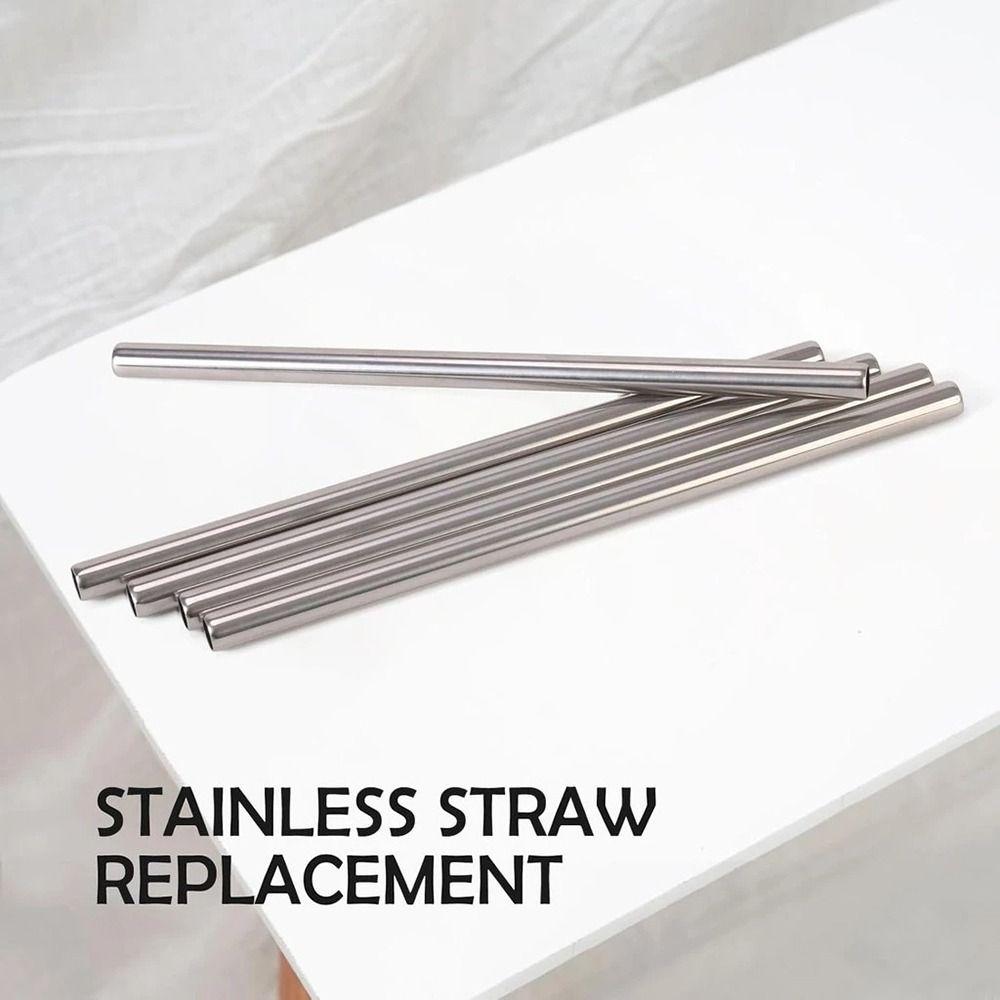 6Pcs/Set With Brush Stainless Steel Straw Cup Replacement Straw  for Owala 16oz 19oz 24oz 32oz 40oz