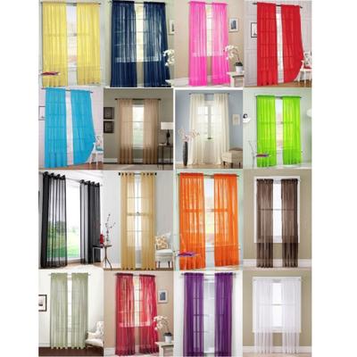 Solid Color Tulle Voile Door Window Wedding Comfortable Curtain Drape Panel